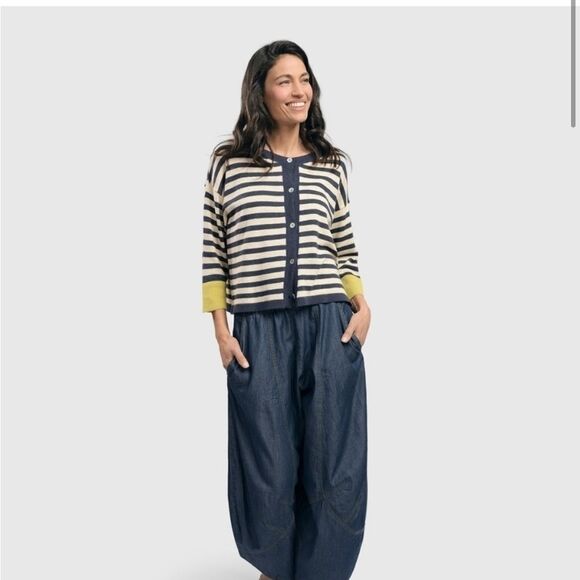 ALEMBIKA Moana Striped Button Down Cardigan Sweater‎ XS - Picture 1 of 10